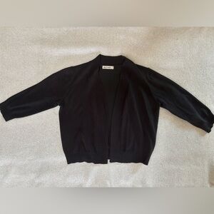 GRACE KARIN Black Cropped Open Front Cardigan with 3/4 Sleeves